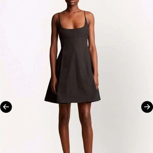 KHAITE Black Sleeveless A-Line Mini Dress